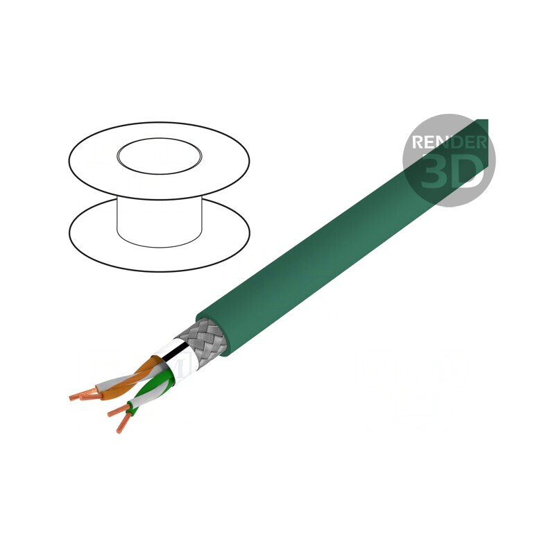 Cablu de rețea ETHERLINE Cat.5e SF/UTP 2x2x26AWG Cu PUR | Electronic-mag.ro | Componente Electronice