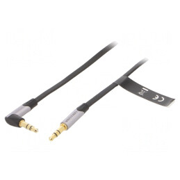 Cablu Audio Jack 3,5mm Unghi Negru 1m | Electronic-mag.ro | Componente Electronice