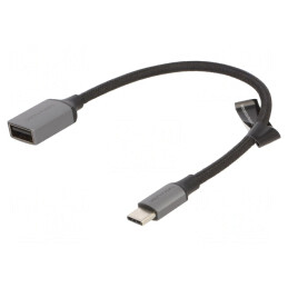 Cablu USB A la USB C 0.15m Gri | Electronic-mag.ro | Componente Electronice