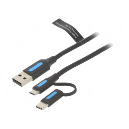 Cablu USB 2.0 3 în 1 0,5m