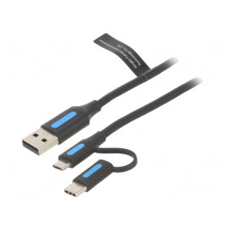 Cablu USB 2.0 3 în 1 0,5m | Electronic-mag.ro | Componente Electronice