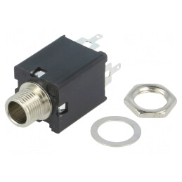 Soclu Jack 6,3mm Mamă Stereo cu Întrerupător Dublu | Electronic-mag.ro | Componente Electronice