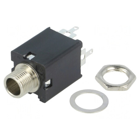 Soclu Jack 6,3mm Mamă Stereo cu Întrerupător Dublu | Electronic-mag.ro | Componente Electronice