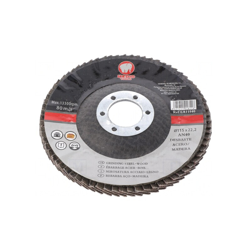 Disc de șlefuit cu lambouri 115mm lemn și oțel | Electronic-mag.ro | Componente Electronice