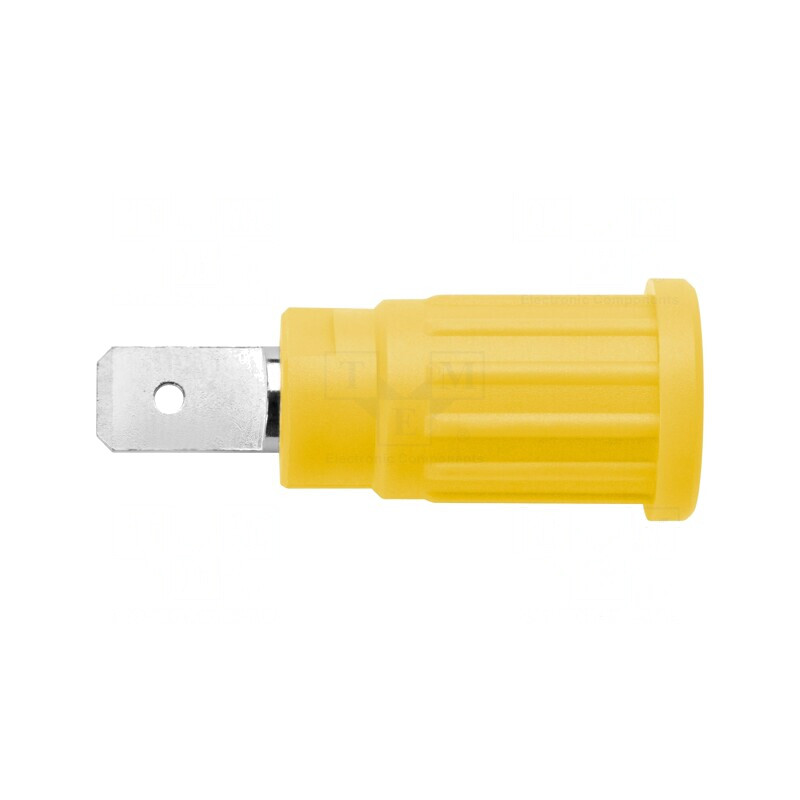 Soclu banană 4mm galben-verde 32A 1kV nichelat | Electronic-mag.ro | Componente Electronice