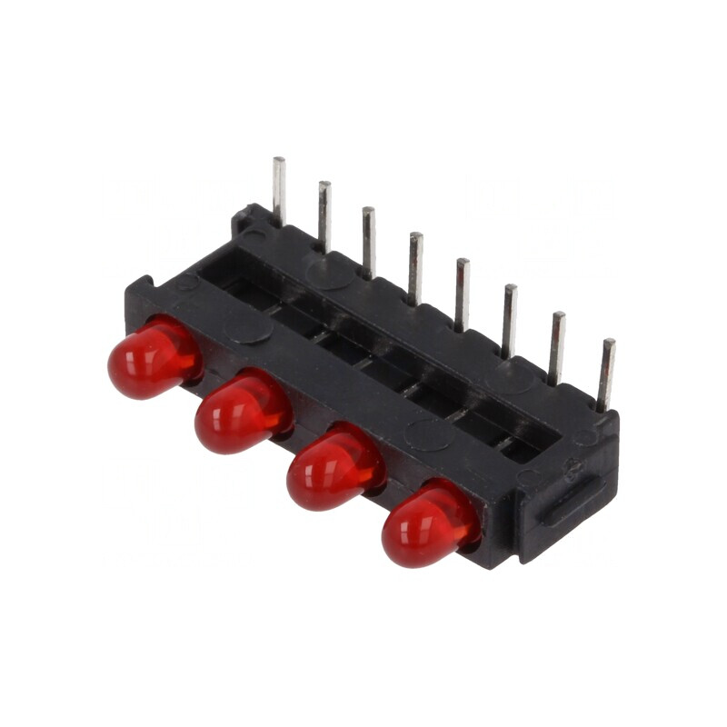 LED roșu 2,8mm 4 diode 20mA 60° 15-30mcd | Electronic-mag.ro | Componente Electronice