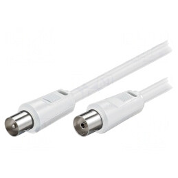 Cablu Coaxial Alb 3.5m 75Ω 9.5mm Priză și Mufă | Electronic-mag.ro | Componente Electronice