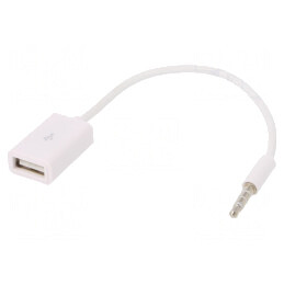 Adaptor Jack 3.5mm 4pin USB A Alb 0.15m | Electronic-mag.ro | Componente Electronice