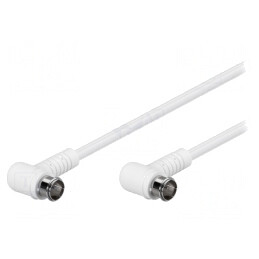 Cablu TV 75Ω 2,5m unghi F alb | Electronic-mag.ro | Componente Electronice