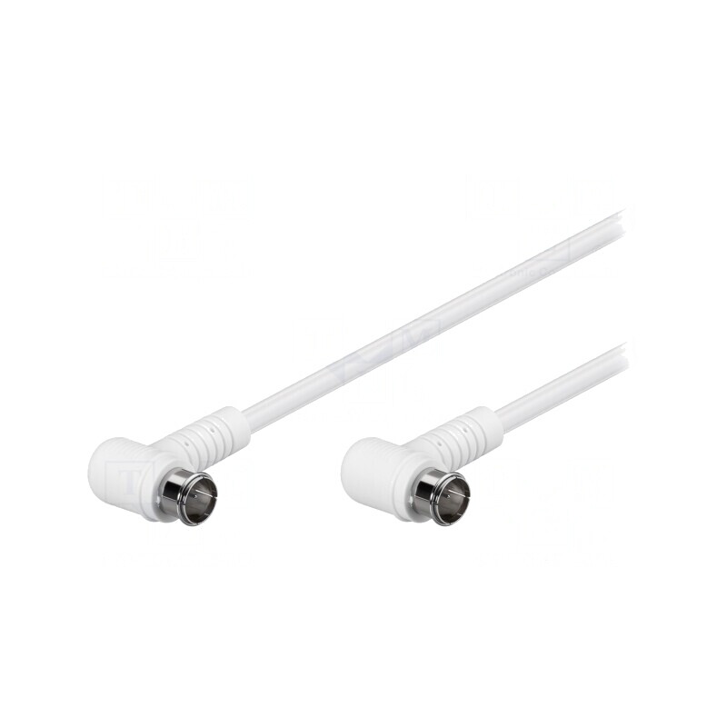 Cablu TV 75Ω 2,5m unghi F alb | Electronic-mag.ro | Componente Electronice