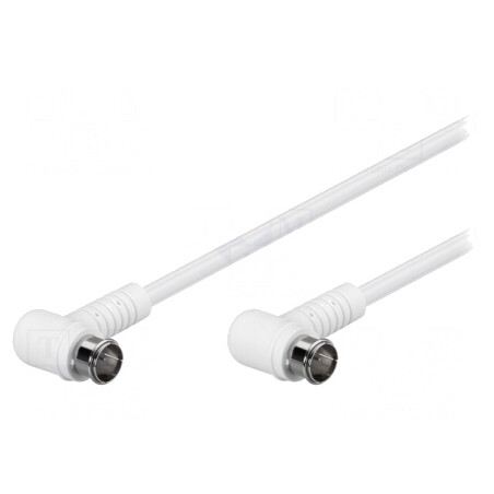 Cablu TV 75Ω 2,5m unghi F alb | Electronic-mag.ro | Componente Electronice