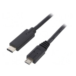 Cablu USB 2.0 USB B Micro la USB C 1.2m Negru