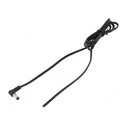 Cablu DC 5,5/2,1 Mufă Unghi 1,5m Negru | Electronic-mag.ro | Componente Electronice
