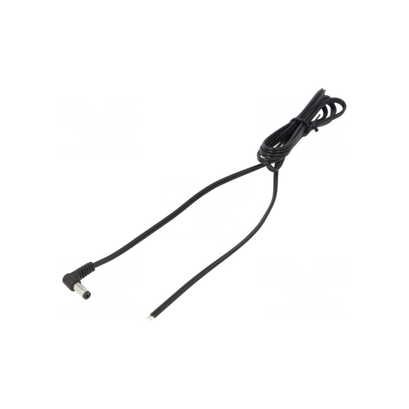 Cablu DC 5,5/2,1 Mufă Unghi 1,5m Negru | Electronic-mag.ro | Componente Electronice
