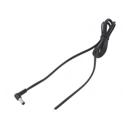 Cablu Alimentare 1,5m DC 5,5/2,5 Mufă Unghi Negru 2x0,5mm2 | Electronic-mag.ro | Componente Electronice