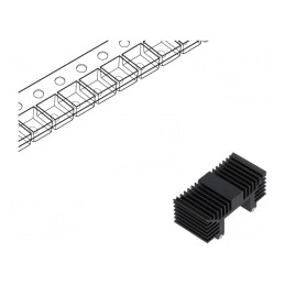 Radiator Extrudat Negru 12.7mm x 26mm | Electronic-mag.ro | Componente Electronice