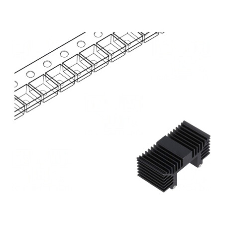 Radiator Extrudat Negru 12.7mm x 26mm | Electronic-mag.ro | Componente Electronice