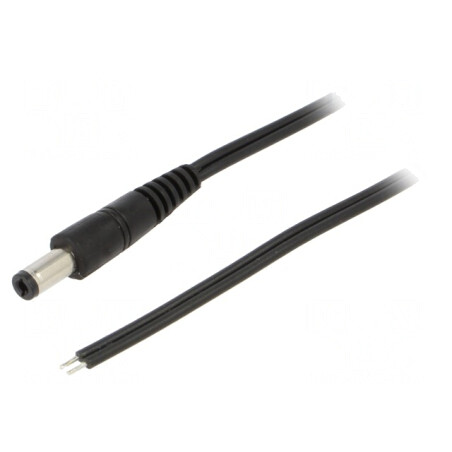 Cablu Alimentare DC 5.5/2.5 1.5m Negru | Electronic-mag.ro | Componente Electronice