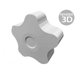 Buton Reglare Ø50mm Filet M12 Capac Roșu | Electronic-mag.ro | Componente Electronice