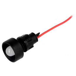 Lampă de control LED concav albă 13mm 12-24V
