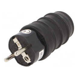 Conector Alimentare AC Tată 2P PE 250V 16A Negru | Electronic-mag.ro | Componente Electronice