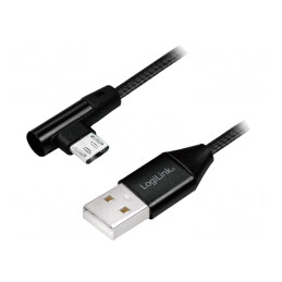 Cablu USB 2.0 A la Micro B 1m Unghi PVC | Electronic-mag.ro | Componente Electronice
