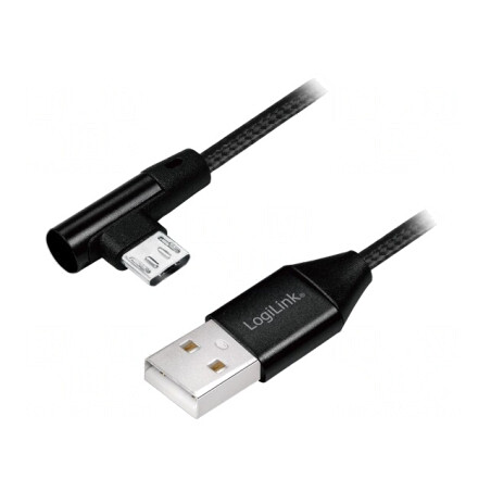Cablu USB 2.0 A la Micro B 1m Unghi PVC | Electronic-mag.ro | Componente Electronice