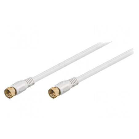 Cablu Coaxial 75Ω 1.5m Alb cu Mufe F | Electronic-mag.ro | Componente Electronice