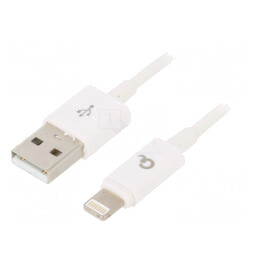 Cablu USB 2.0 Lightning 1m Alb | Electronic-mag.ro | Componente Electronice