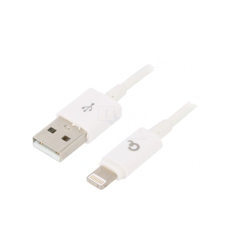 Cablu USB 2.0 Lightning 1m Alb | Electronic-mag.ro | Componente Electronice