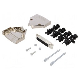 Conector D-Sub 25 PIN Mufă Mamă Lipire Pe Cablu Set Complet | Electronic-mag.ro | Componente Electronice