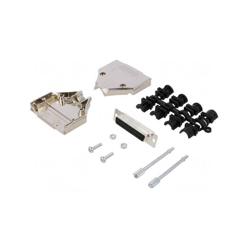 Conector D-Sub 25 PIN Mufă Mamă Lipire Pe Cablu Set Complet | Electronic-mag.ro | Componente Electronice