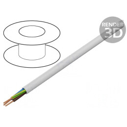 Cablu Electric Rotund 3G2,5mm² PVC Alb