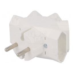 Splitter Alimentare AC 2P 250VAC 6A Alb | Electronic-mag.ro | Componente Electronice