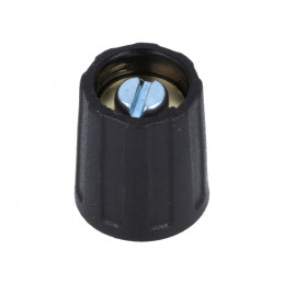Buton rotativ negru ABS 4mm Ø13,5x15,5mm | Electronic-mag.ro | Componente Electronice