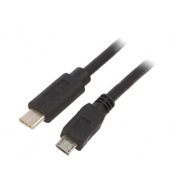 Cablu USB 2.0 Micro USB-B la USB-C Aurit 1.8m Negru | Electronic-mag.ro | Componente Electronice