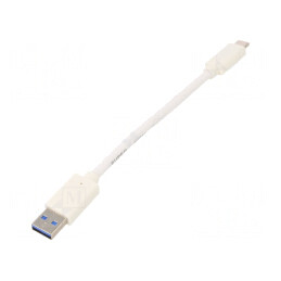 Cablu USB 3.0 USB A la USB C 0,1m Alb | Electronic-mag.ro | Componente Electronice