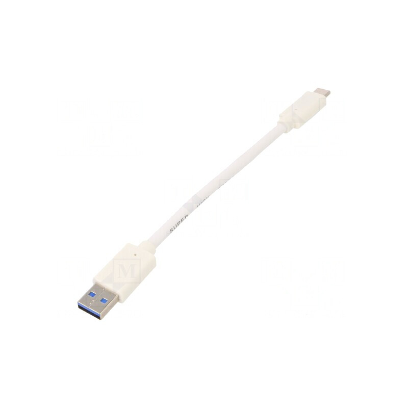 Cablu USB 3.0 USB A la USB C 0,1m Alb | Electronic-mag.ro | Componente Electronice
