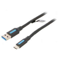 Cablu USB 3.0 A la C 0,25m Negru | Electronic-mag.ro | Componente Electronice