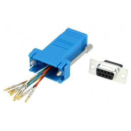 Adaptor D-Sub 9 Pin Mamă la RJ45 Soclu Albastru | Electronic-mag.ro | Componente Electronice