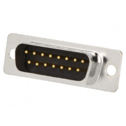 Mufă D-Sub 15 PIN Aurită Neagră pentru Lipire pe Cablu | Electronic-mag.ro | Componente Electronice