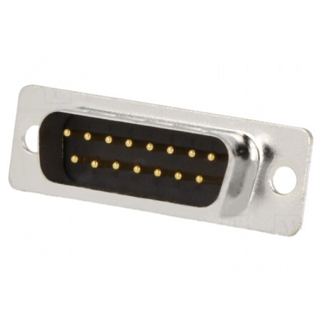 Mufă D-Sub 15 PIN Aurită Neagră pentru Lipire pe Cablu | Electronic-mag.ro | Componente Electronice