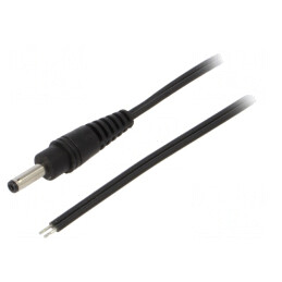 Cablu Alimentare DC 3.5/1.3 Negru 1.5m | Electronic-mag.ro | Componente Electronice