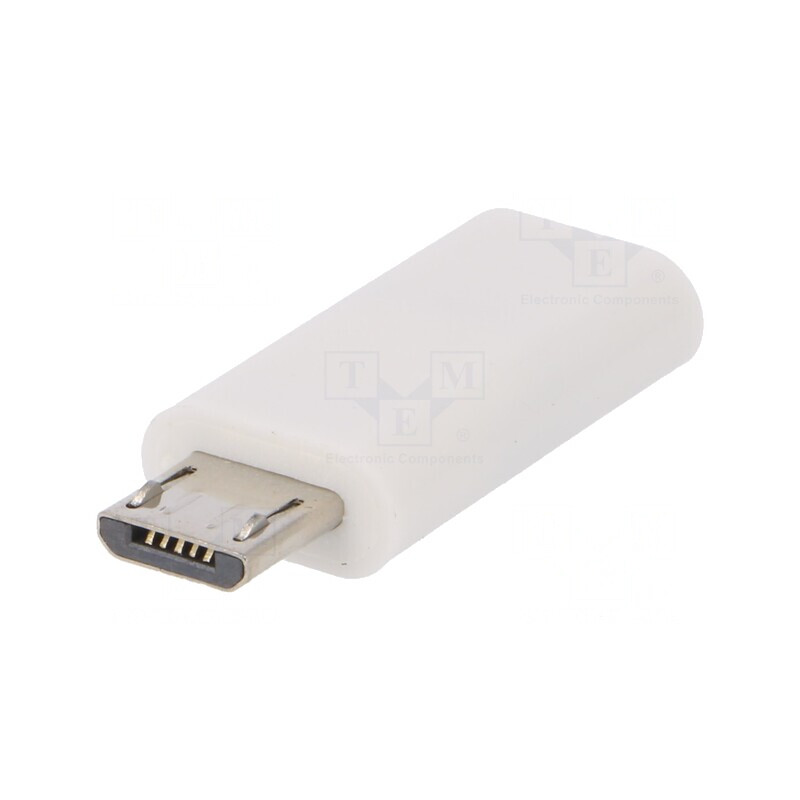 Adaptor USB 2.0 Micro USB B la USB C Alb | Electronic-mag.ro | Componente Electronice