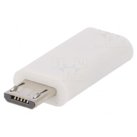 Adaptor USB 2.0 Micro USB B la USB C Alb | Electronic-mag.ro | Componente Electronice