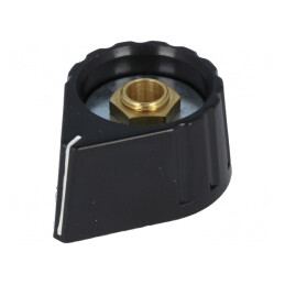 Buton rotativ cu indicator plastic negru Ø6mm Ø28x17mm | Electronic-mag.ro | Componente Electronice