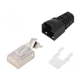 Mufă RJ45 8p8c Cat6a Ecranată Aurită | Electronic-mag.ro | Componente Electronice