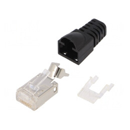 Mufă RJ45 ecranată Cat 6a aurită 8p8c | Electronic-mag.ro | Componente Electronice