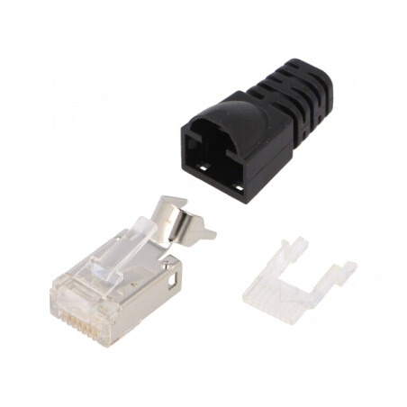 Mufă RJ45 ecranată Cat 6a aurită 8p8c | Electronic-mag.ro | Componente Electronice