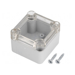Carcasă Universală Gri ABS 49mm x 51mm x 36mm cu Garnitură | Electronic-mag.ro | Componente Electronice